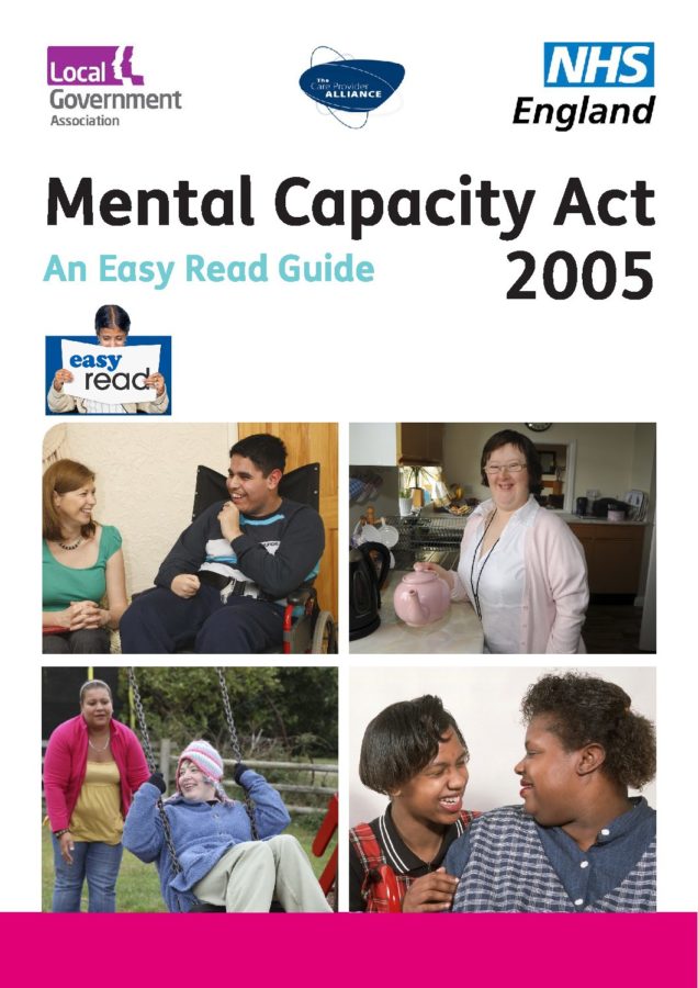 Mental Capacity Act 2005 Easy Read Guide NHS North Yorkshire CCG